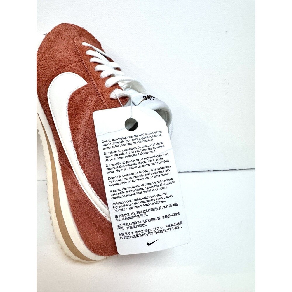 Nike Cortez "Dark Russet" Mens Size 7.5 Sneakers Shoes Orange Suede Leather - Picture 4 of 9